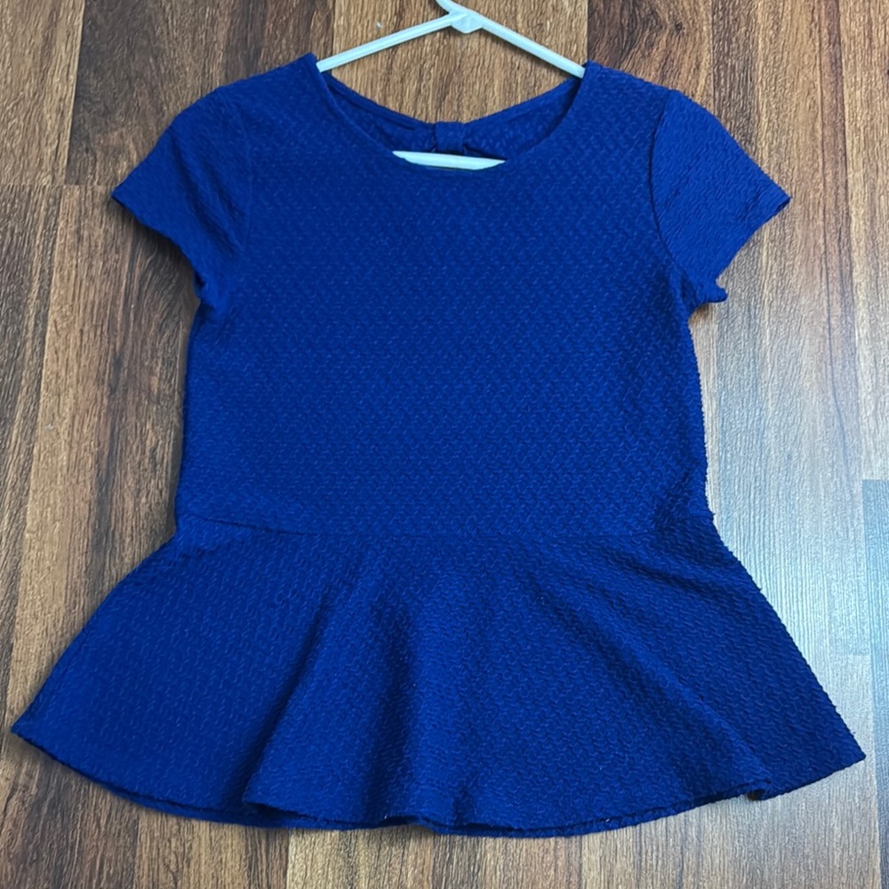 Blue Peplum Kids Top